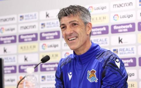 Imanol Alguacil, durante su rueda de prensa.