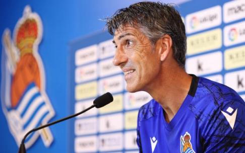 Imanol Alguacil, durante la rueda de prensa de este viernes.