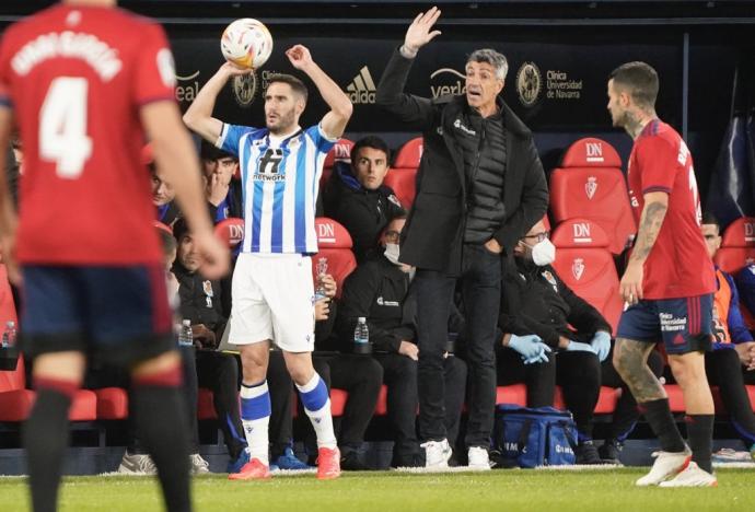 Imanol Alguacil, durante el partido de El Sadar.