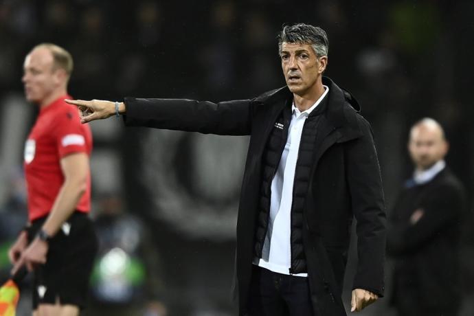 Imanol Alguacil, durante el partido en Graz.