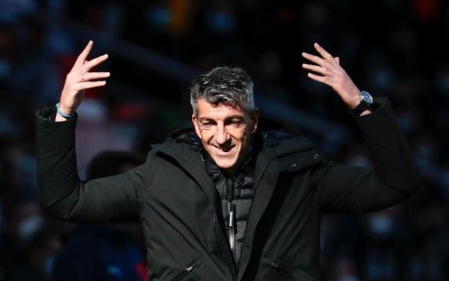 imanol Alguacil, durante el partido en Valencia.