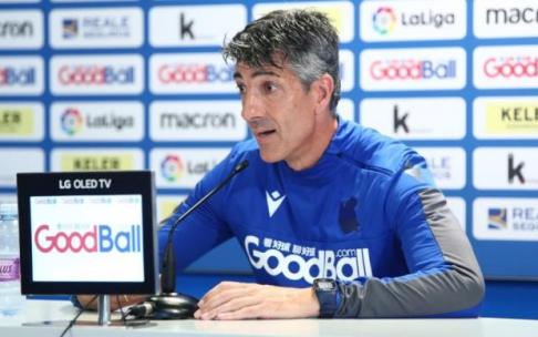 Imanol, en una rueda de prensa en Zubieta.