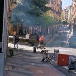 Imagen de los incidentes registrados este domingo en Bilbao.