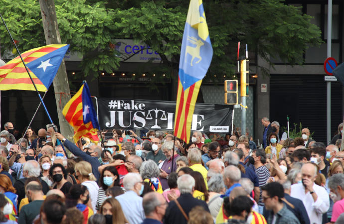 Imagen de archivo de una protesta por la detención de Puigdemont en Cerdeña.