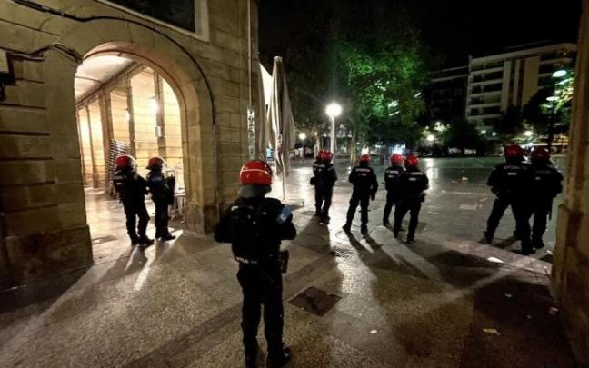 Ertzainas en la Parte Vieja en la pasada Semana Grande.