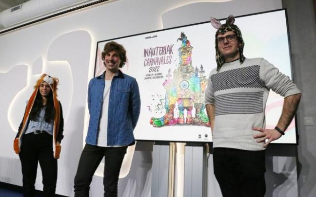 Presentación del Carnaval donostiarra, este viernes, con el Dios Momo, Julen Nieto.