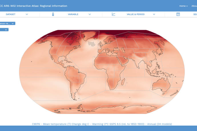 Imagen del atlas interactivo sobre el cambio climático.
