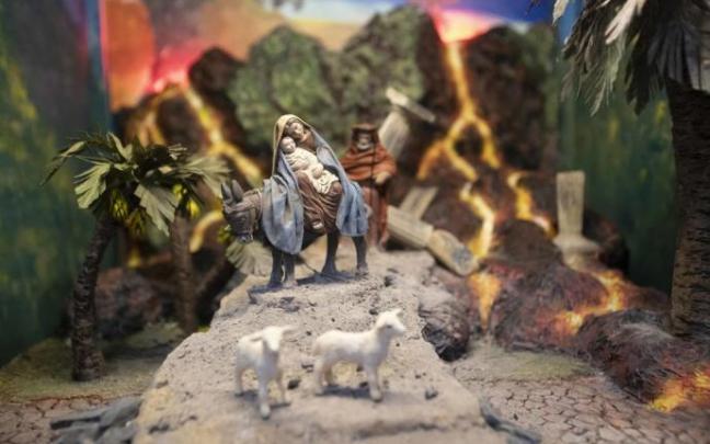 Uno de los belenes en la Iglesia del Carmen