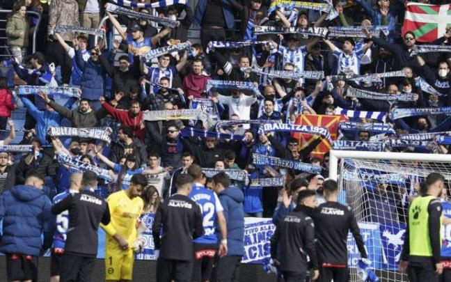 La afición albiazul celebró el domingo a lo grande el triunfo ante el Valencia La afición albiazul celebró el domingo a lo grande el triunfo ante el Valencia