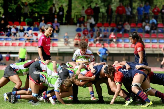 Imagen de un encuentro del Eibar Rugby Taldea en Unbe.