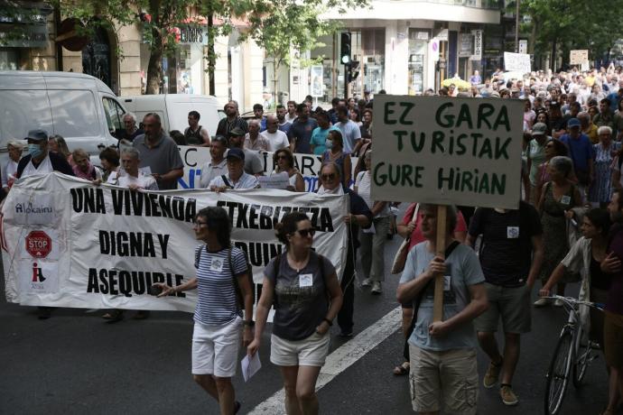 Manifestación del pasado sábado en Donostia por un "cambio en el modelo de ciudad".