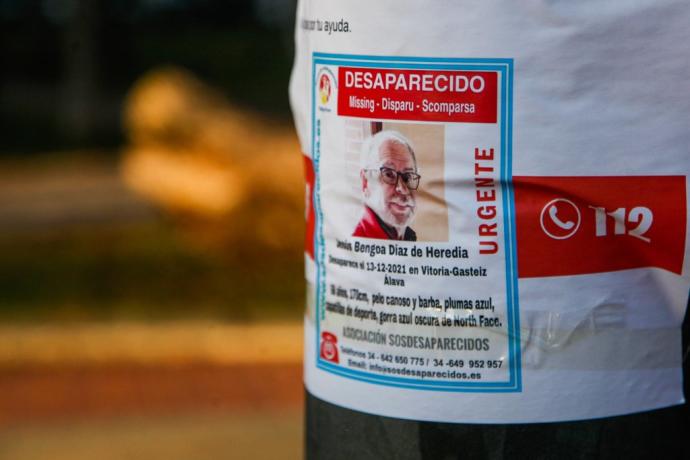 Cartel que informa de la desaparición de Jesús Bengoa.