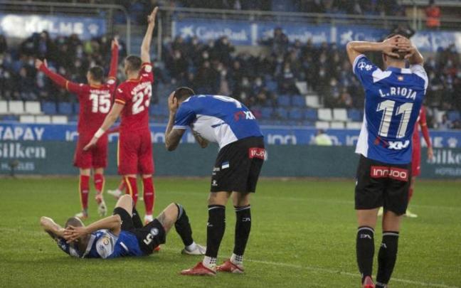 Laguardia, Joselu y Rioja se lamentan por una acción ante el Getafe