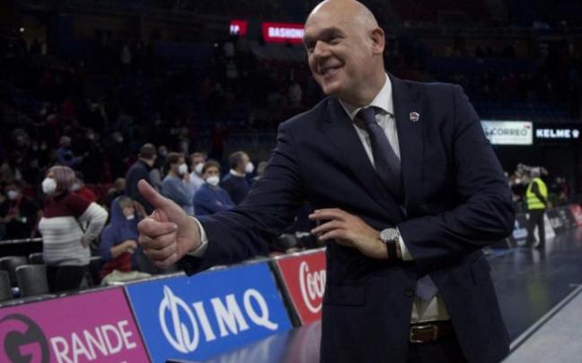 Spahija, sonriente en el derbi del sábado ante el Bilbao Basket Spahija, sonriente en el derbi del sábado ante el Bilbao Basket