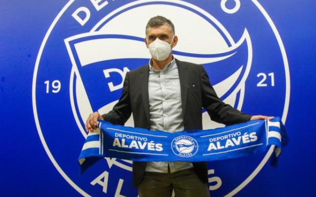 Mendilibar, durante su presentación este miércoles como nuevo técnico albiazul
