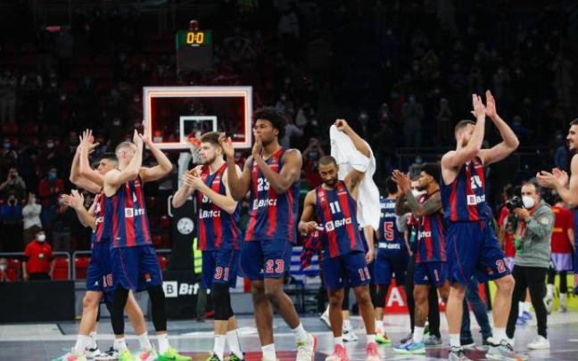 La plantilla baskonista celebra una victoria de esta temporada La plantilla baskonista celebra una victoria de esta temporada
