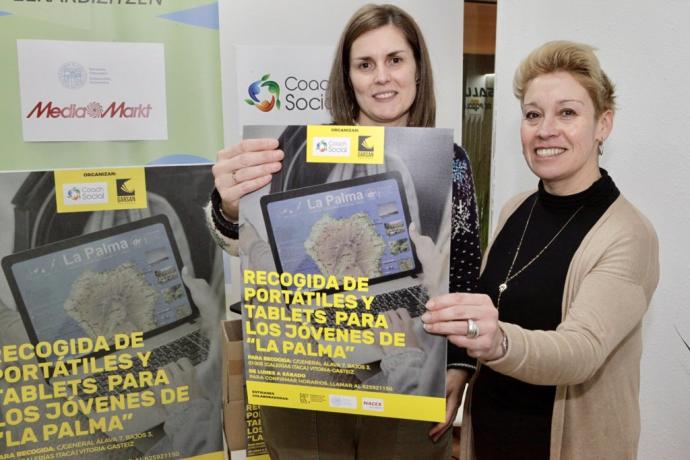 Orietta Valladolid y Ainara Sánchez promueven iniciativa solidaria para donar portátiles y tablets para jóvenes de La Palma