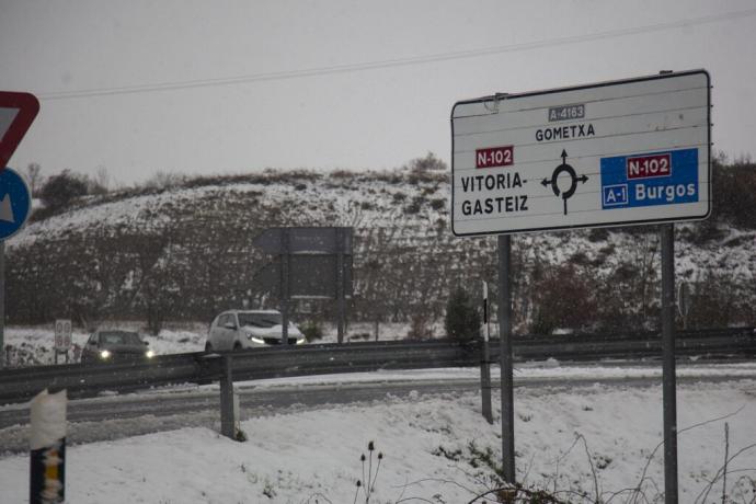 Imagen de la última nevada acaecida en suelo alavés.