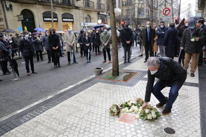 Homenaje a Fernando Múgica, victima de ETA, realizado en febrero de 2021