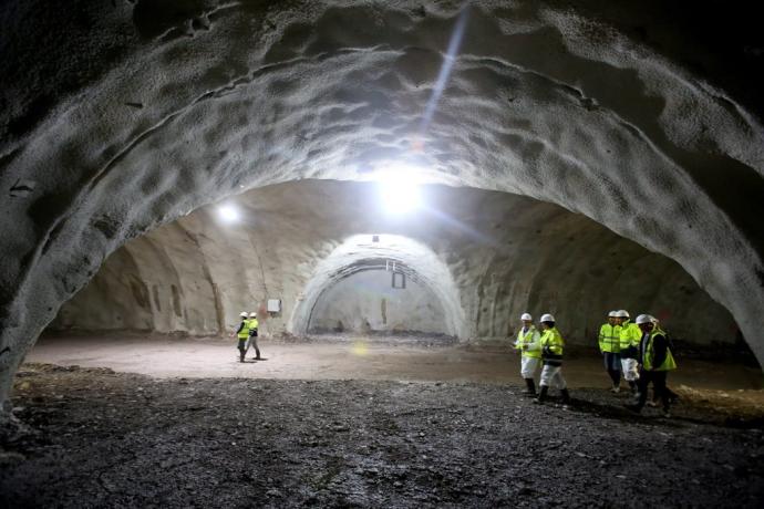 Uno de los nuevos túneles realizado dentro de las obras de ampliación del Topo en Donostia