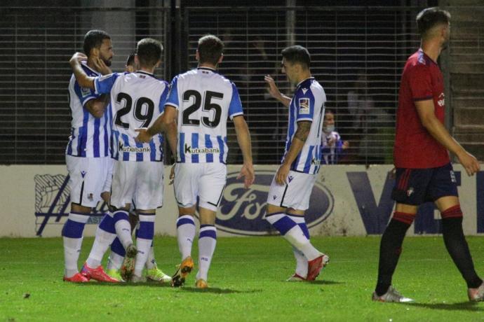 Los jugadores realistas celebran el tanto de Willian José.