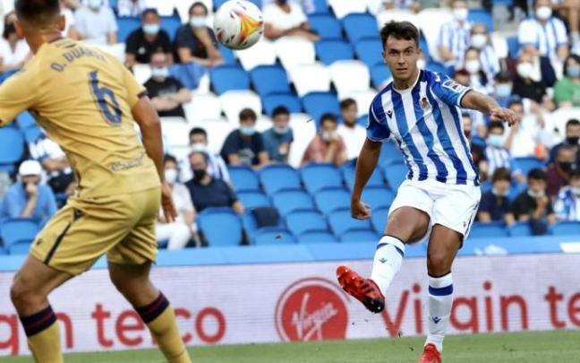 Martín Zubimendi, en el encuentro ante el Levante.