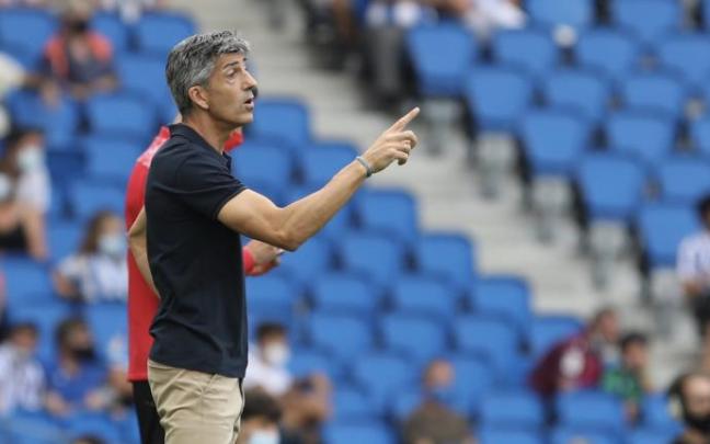 Imanol, durante el partido contra el Rayo