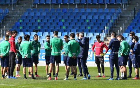 Los jugadores de la Real, durante un entrenamiento en Zubieta.