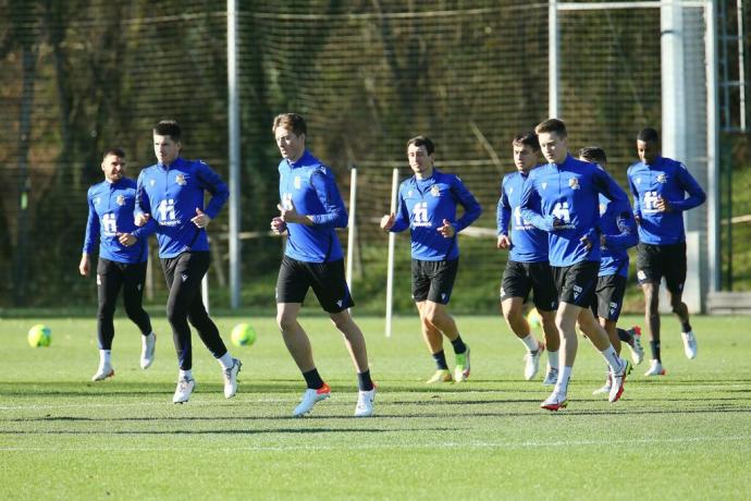 Entrenamiento de la Real en Zubieta