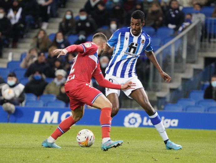 Alexander Isak, durante el partido contra el Espanyol