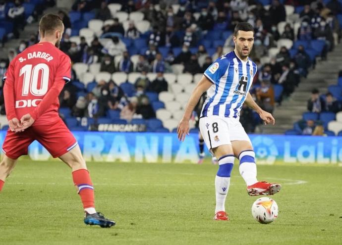 Mikel Merino, en el partido frente al Espanyol