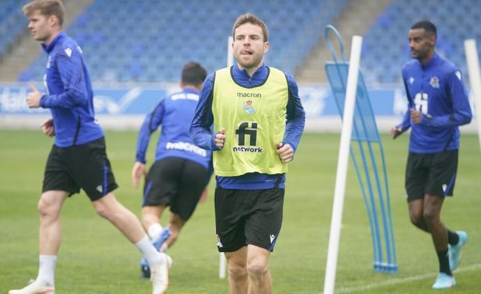 Illarramendi, en un entrenamiento en Zubieta