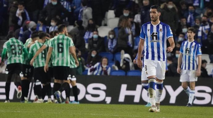 Mikel Merino, en el encuentro ante el Betis.