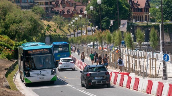 El paseo de La Concha, con dos carriles de circulación.