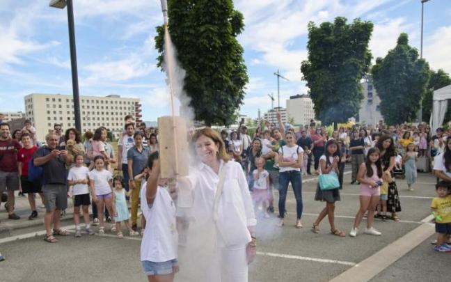 Momento del lanzamiento del chupinazo.