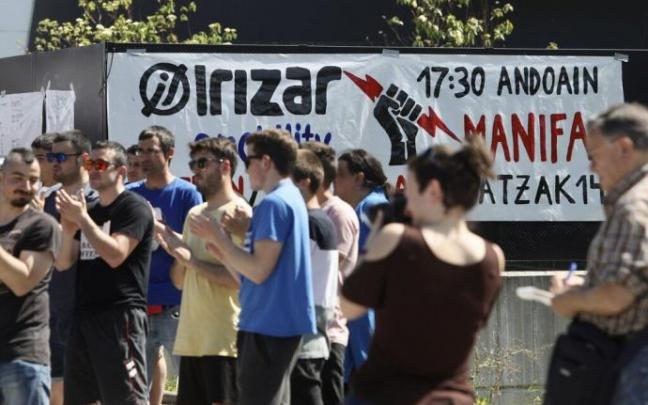 Trabajadores de Irizar e-mobility en una concentración anterior.