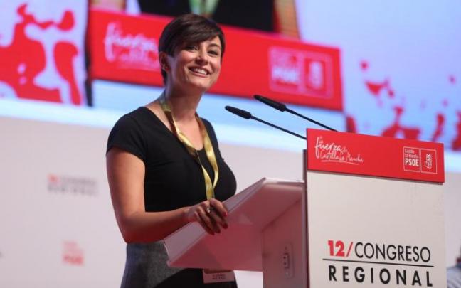 La ministra de Política Territorial y portavoz del Gobierno, Isabel Rodríguez, en el Congreso del PSOE de Castilla-La Mancha.