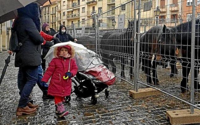 La lluvia no impidió que mucha gente se acercara al concurso en la plaza de Santiago. La lluvia no impidió que mucha gente se acercara al concurso en la plaza de Santiago.