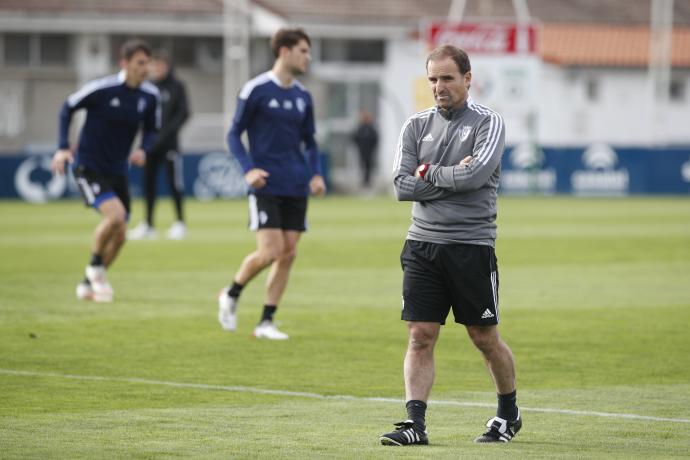 Jagoba Arrasate, durante el entrenamiento de este sábado.