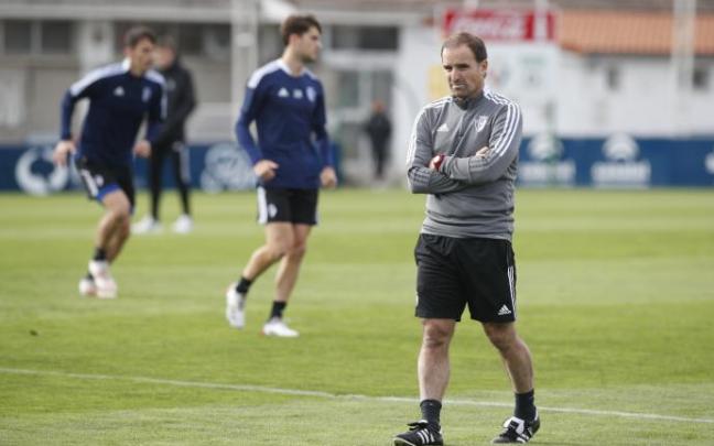 Jagoba Arrasate, durante el entrenamiento de este sábado.