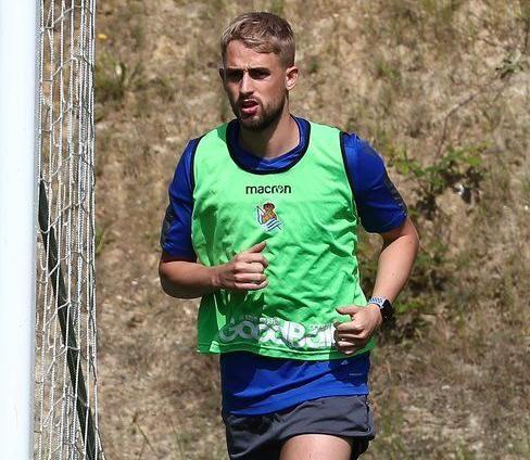 Januzaj, en un entrenamiento con la Real