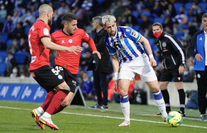 Januzaj, en el partido disputado por la Real Sociedad contra el Alavés en Anoeta esta última temporada.