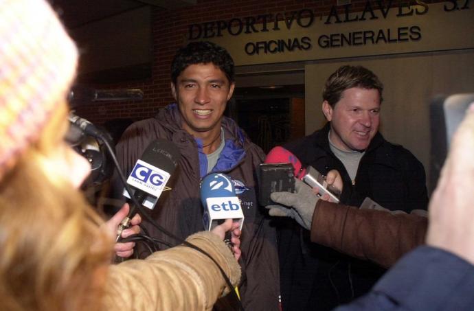 Jardel, junto a Piterman, a su llegada a Vitoria en 2005