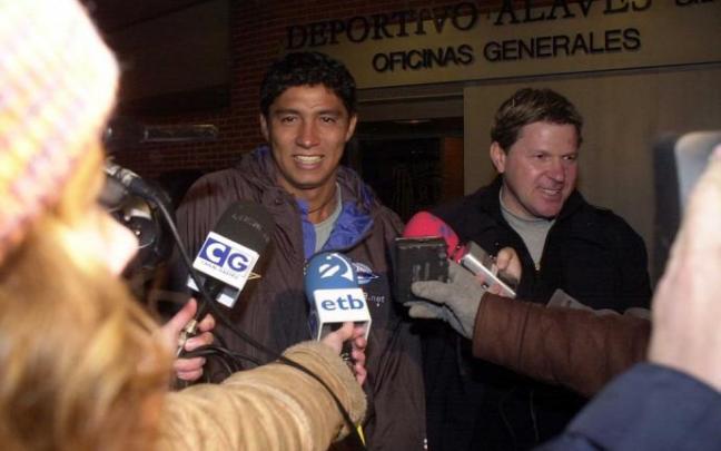 Jardel, junto a Piterman, a su llegada a Vitoria en 2005