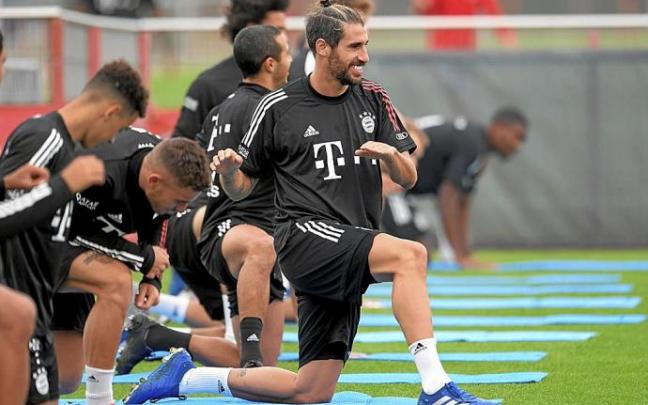Javi Martínez, durante un entrenamiento con el Bayern Múnich. Foto: Europa Press