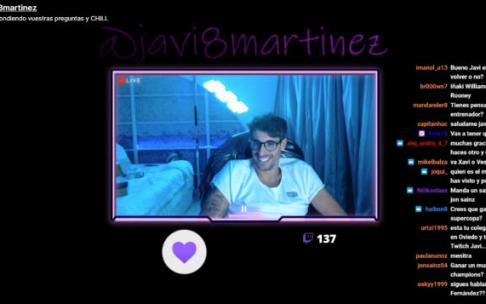 Javi Martínez, charlando en Twitch. Javi Martínez, charlando en Twitch.