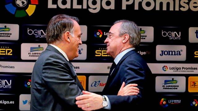 El Real Madrid desmiente a través de un comunicado que esté estudiando abandonar LaLiga por el enfrentamiento con su presidente, Javier Tebas, como informa este sábado el 'Mundo Deportivo'