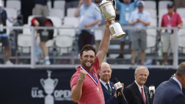 Jon Rahm celebra el triunfo en el US Open