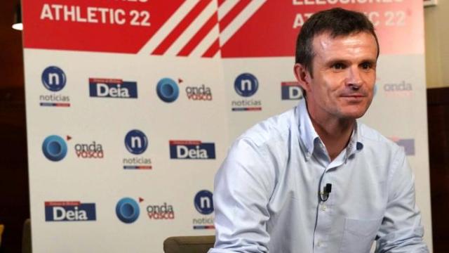 Jon Uriarte, candidato a la presidencia del Athletic, durante la entrevista con DEIA y Onda Vasca