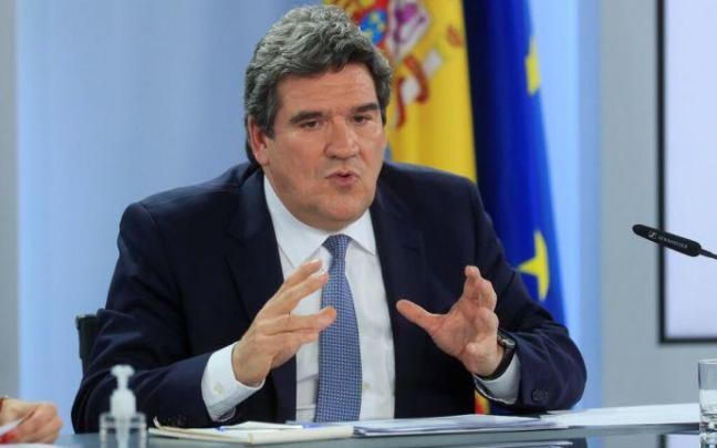 El ministro Escrivá, en la rueda de prensa de este martes.